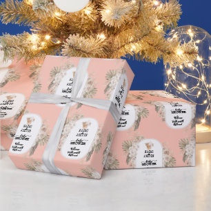 Eenvoudig maar fijn Baby shower roze Cadeaupapier