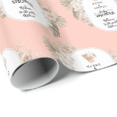 Eenvoudig maar fijn Baby shower roze Cadeaupapier (Rol Hoek)