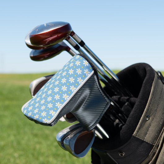 Eenvoudig madeliefjes bloempatroon golfheadcover (Insitu)