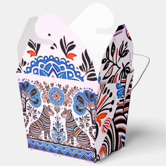 eenvoudig Madhubani-schilderij Bedankdoosjes (Open)