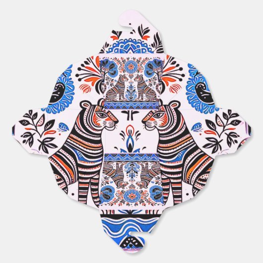 eenvoudig Madhubani-schilderij Bedankdoosjes (Ongevouwen)