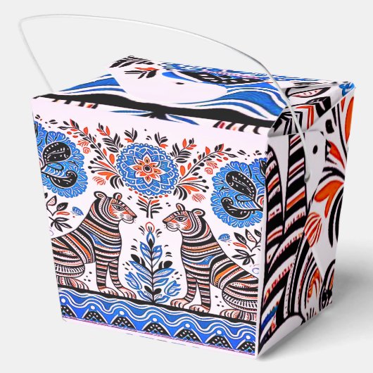 eenvoudig Madhubani-schilderij Bedankdoosjes (Achterkant)