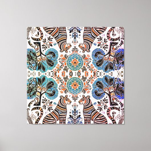 eenvoudig Madhubani-schilderij Canvas Afdruk (Voorkant)