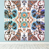 eenvoudig Madhubani-schilderij Canvas Afdruk (Insitu (Houten vloer))