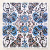 eenvoudig Madhubani-schilderij Glazen Onderzetter (Voorkant)