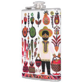 eenvoudig Madhubani-schilderij Heupfles (Links)