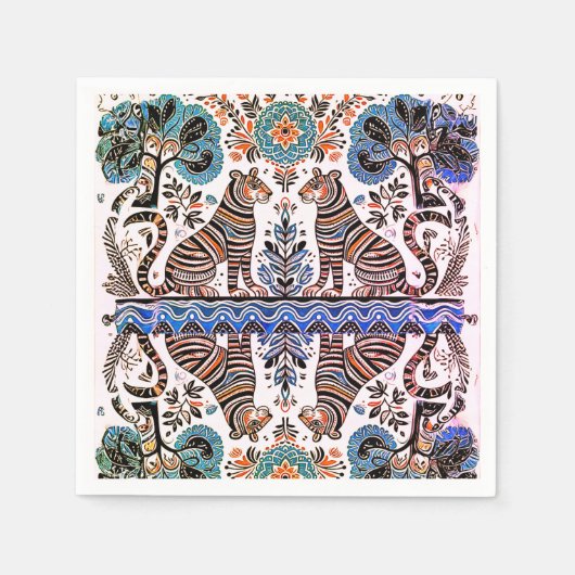 eenvoudig Madhubani-schilderij Servet (Voorkant)