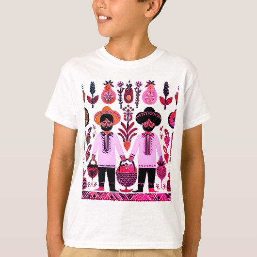 eenvoudig Madhubani-schilderij T-shirt (Voorkant)