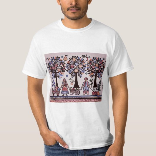 eenvoudig Madhubani-schilderij T-shirt (Voorkant)