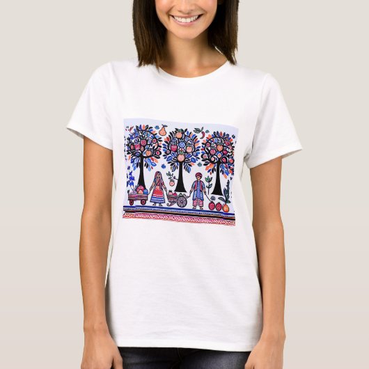 eenvoudig Madhubani-schilderij T-shirt (Voorkant)
