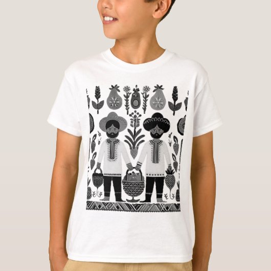 eenvoudig Madhubani-schilderij T-shirt (Voorkant)