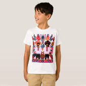 eenvoudig Madhubani-schilderij T-shirt (Voorkant volledig)