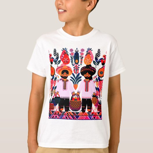 eenvoudig Madhubani-schilderij T-shirt (Voorkant)