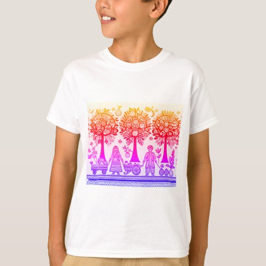 eenvoudig Madhubani-schilderij T-shirt (Voorkant)