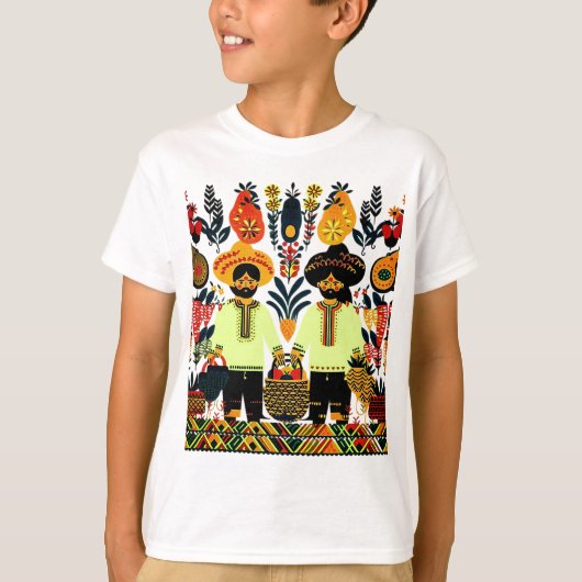 eenvoudig Madhubani-schilderij T-shirt (Voorkant)