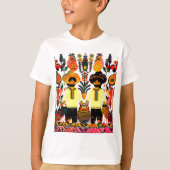 eenvoudig Madhubani-schilderij T-shirt (Voorkant)