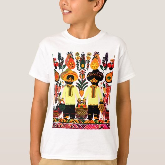 eenvoudig Madhubani-schilderij T-shirt (Voorkant)