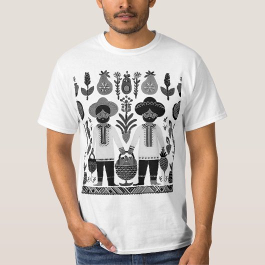 eenvoudig Madhubani-schilderij T-shirt (Voorkant)