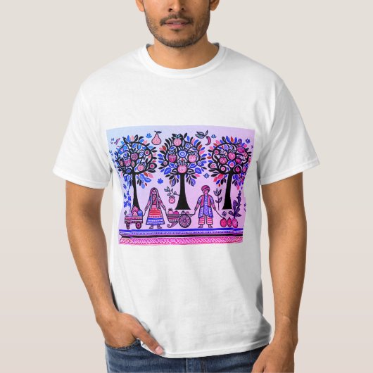 eenvoudig Madhubani-schilderij T-shirt (Voorkant)