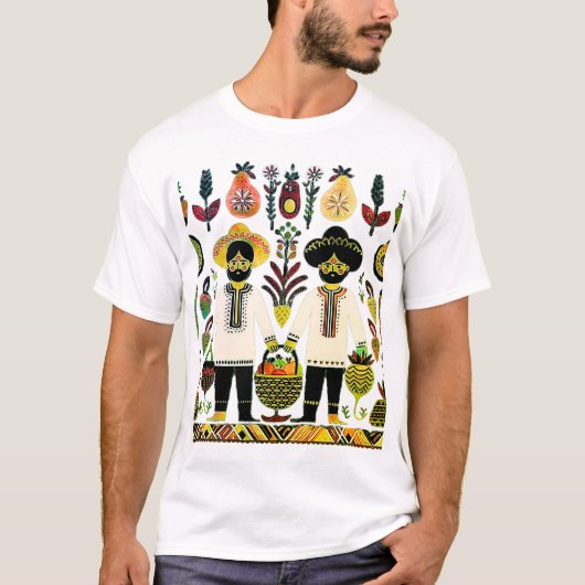 eenvoudig Madhubani-schilderij T-shirt (Voorkant)