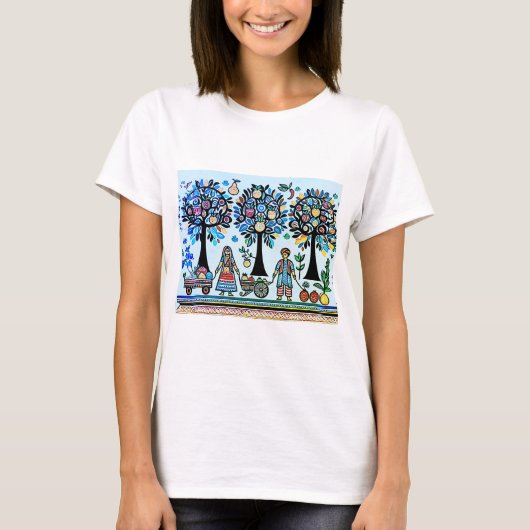 eenvoudig Madhubani-schilderij T-shirt (Voorkant)