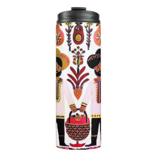 eenvoudig Madhubani-schilderij Thermosbeker