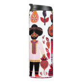 eenvoudig Madhubani-schilderij Thermosbeker (Geroteerd rechts)