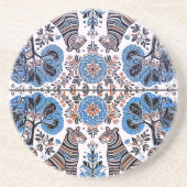 eenvoudig Madhubani-schilderij Zandsteen Onderzetter (Voorkant)