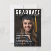 Eenvoudig Magazine Hoesje stijl foto Afstuderen Kaart (Voorkant)