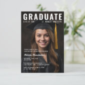 Eenvoudig Magazine Hoesje stijl foto Afstuderen Kaart (Staand voorkant)