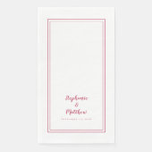 Eenvoudig Magenta Red Modern Minimal Weddenschap Servet (Voorkant)