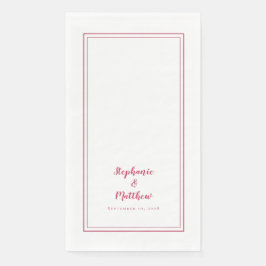 Eenvoudig Magenta Red Modern Minimal Weddenschap Servet