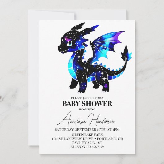Eenvoudig Magisch Dragon Boy Baby shower Kaart (Voorkant)