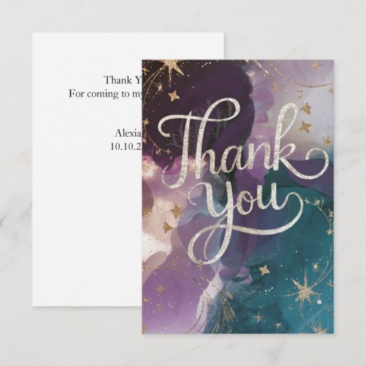 Eenvoudig Magisch Pad Celestial Bedankkaart (Voorkant / Achterkant)