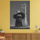 Eenvoudig Magische Heks Kat Canvas Afdruk (Insitu (Woonkamer))
