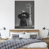 Eenvoudig Magische Heks Kat Canvas Afdruk (Insitu (Slaapkamer))