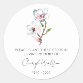 Eenvoudig Magnolia-herdenkingspakket Ronde Sticker