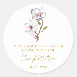 Eenvoudig Magnolia-herdenkingspakket Ronde Sticker