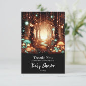 Eenvoudig Majestic Enchanted Forest Baby shower Bedankkaart (Staand voorkant)