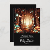 Eenvoudig Majestic Enchanted Forest Baby shower Bedankkaart (Voorkant / Achterkant)