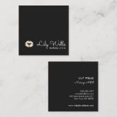 Eenvoudig makreel, goudpitten zwart vierkant vierkante visitekaartje (Voorkant / Achterkant)