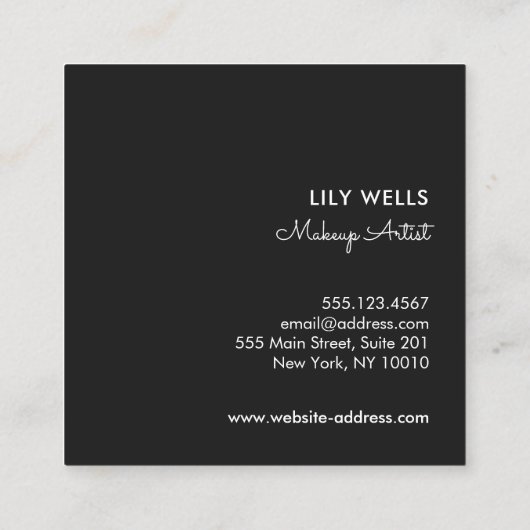 Eenvoudig makreel, goudpitten zwart vierkant vierkante visitekaartje (Achterkant)