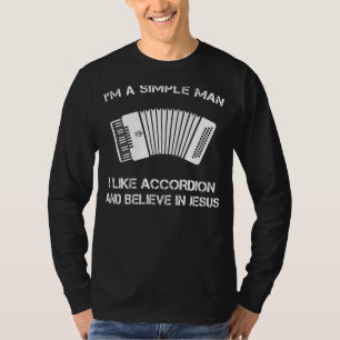 Eenvoudig Man: accordeon en jezus (32 tekens) T-shirt