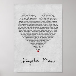 Eenvoudig Man grijs zanglied lyrische wandkunst af Poster