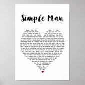 Eenvoudig Man — Hartenzong Lyric Wall Art afdrukke Poster (Voorkant)