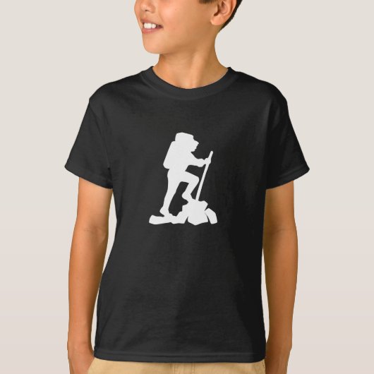 eenvoudig man, wit silhouet t-shirt (Voorkant)