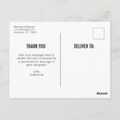 Eenvoudig mannelijk Afstuderen Dank u Briefkaart (Achterkant)