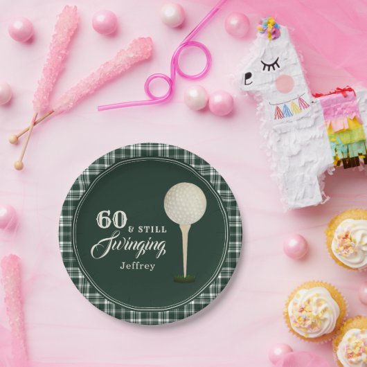 Eenvoudig Mannen Golf Milestone Verjaardagsfeest Papieren Bordje (Feest)