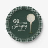 Eenvoudig Mannen Golf Milestone Verjaardagsfeest Papieren Bordje (Voorkant)