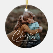 Eenvoudig Manuscript 2 de Kerstfeestdag van de Fot Keramisch Ornament (Voorkant)